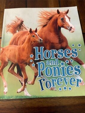 Horses and Ponies Forever Illustration Book Cover - Chestnut Brown